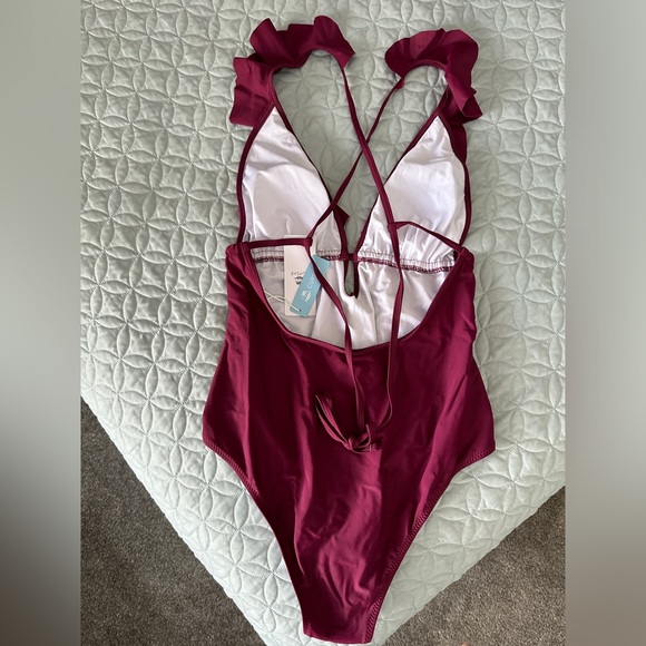 Cupshe, one piece bathing suit, size XL, deep burgundy - Picture 2 of 7